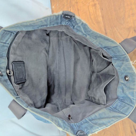 Distressed Denim Coach Tote Bag Style f25902 - Picture 2 of 8